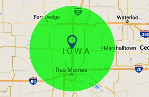 Central Landscape service area in Central Iowa
